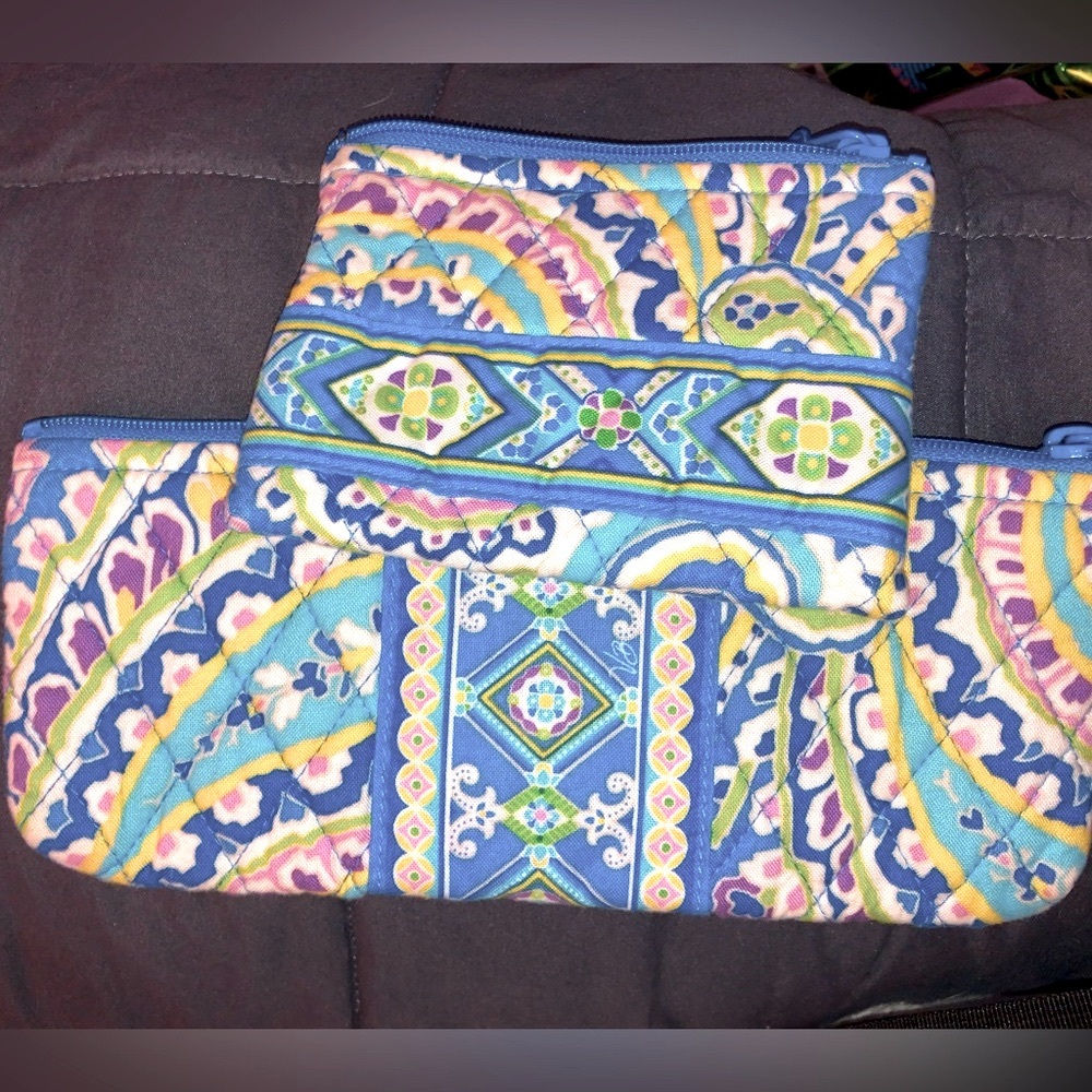 Vera Bradley cosmetic bag and card holder